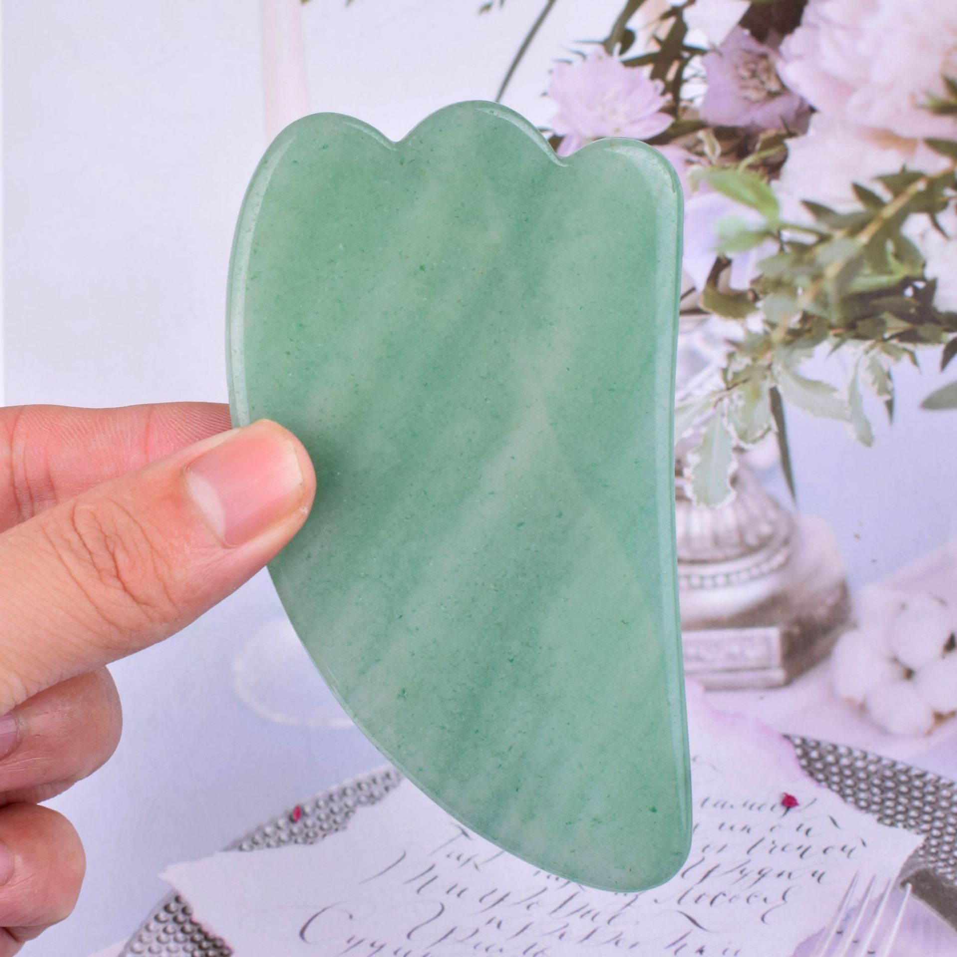 Natural Stone Powder Crystal Jade Guasha Board